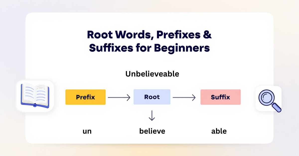 Root Words, Prefixes & Suffixes for Beginners (Vocabulary)