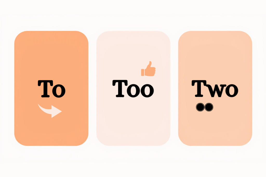 Where to use to, too and two, the most common confusing words