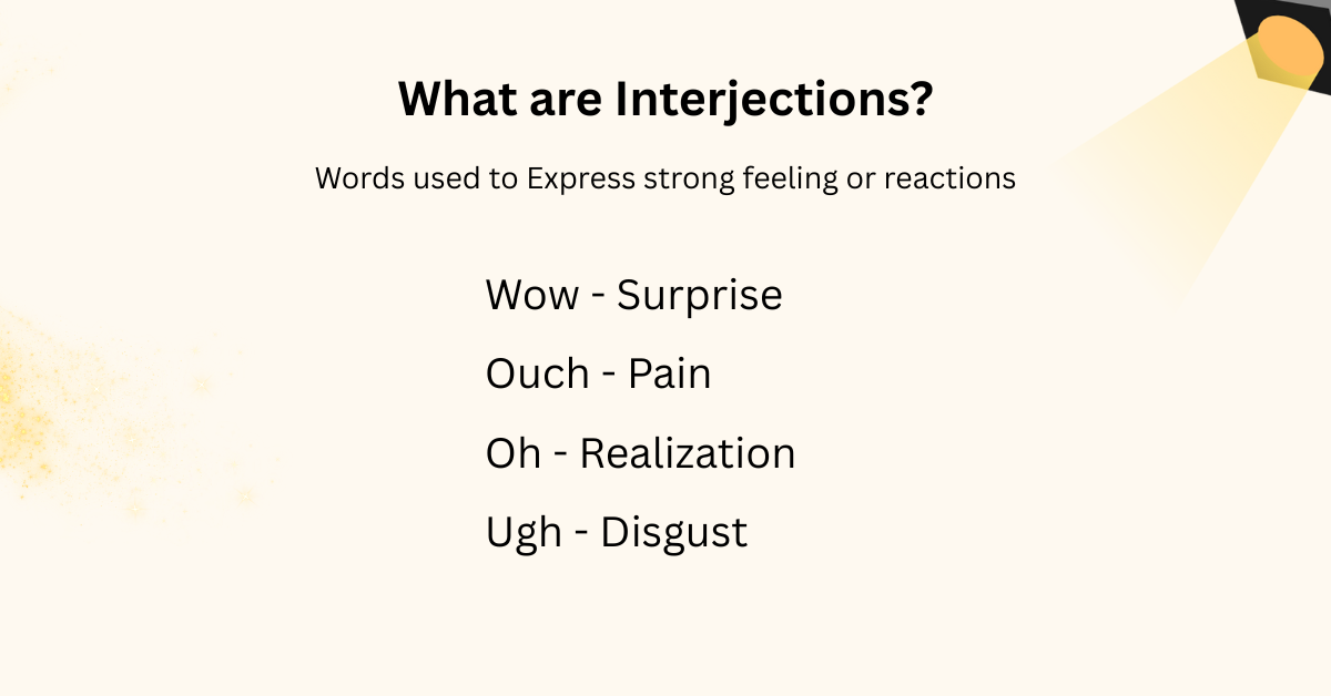 Definition of interjections in English grammar