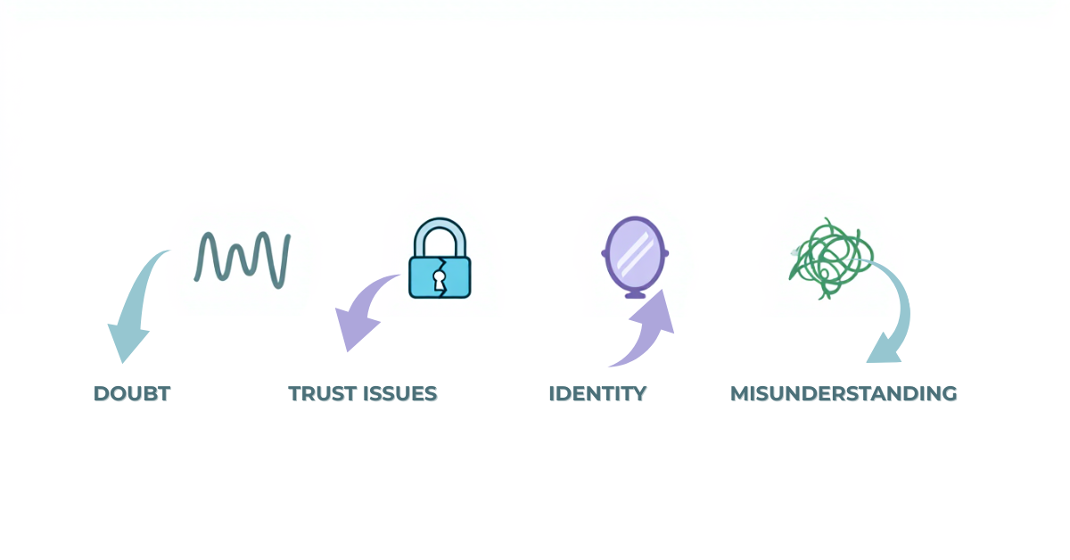 Visual representation of writer collaboration fears and trust issues